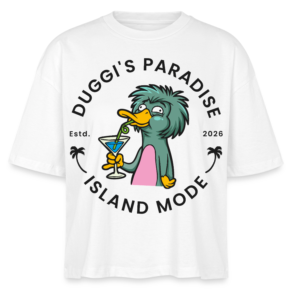 Nuggis Paradise Design – Frauen Boxy Bio-T-Shirt - Weiß