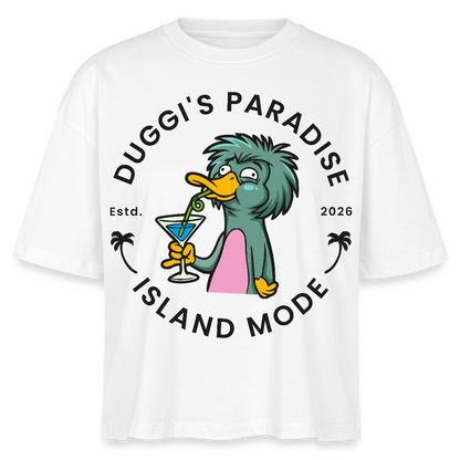 Nuggis Paradise Design – Frauen Boxy Bio-T-Shirt - Weiß