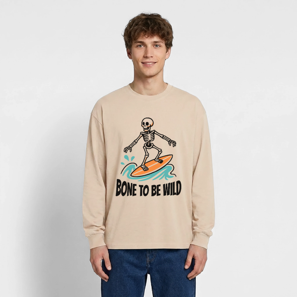 Bone to be Wild – Oversized Langarmshirt - Sand
