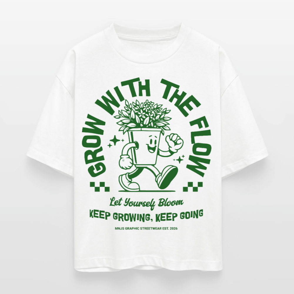 Keep Growing Design – Frauen Boxy Bio-T-Shirt - Weiß