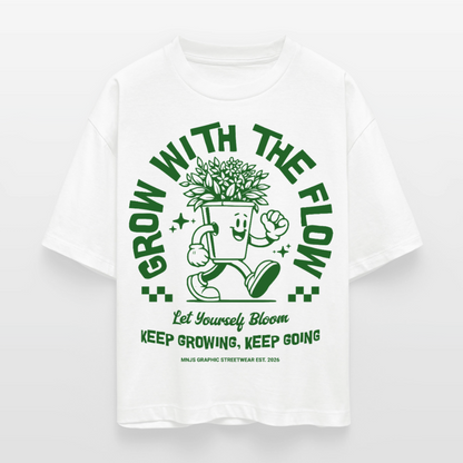 Keep Growing Design – Frauen Boxy Bio-T-Shirt - Weiß