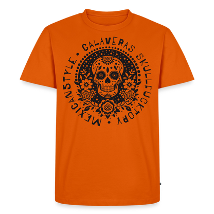 Sugar Skull Black Design - Männer Premium T-Shirt - Orange 