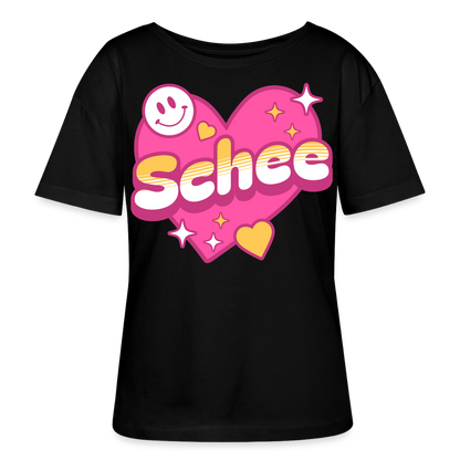 Schnee Design – Rundhals Frauen Bio-T-Shirt - Schwarz