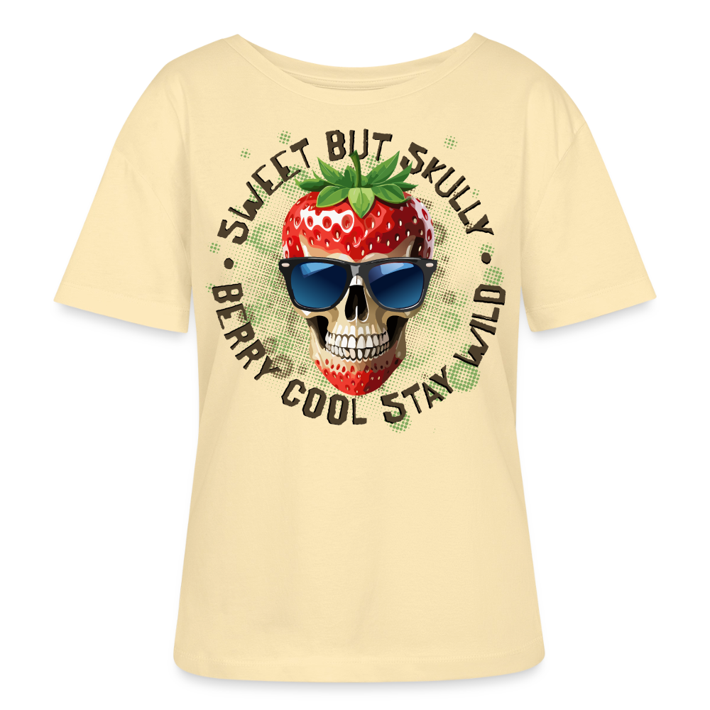 Strawberry Skull Design – Rundhals Frauen Bio-T-Shirt - Creme