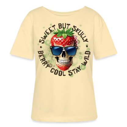 Strawberry Skull Design – Rundhals Frauen Bio-T-Shirt - Creme
