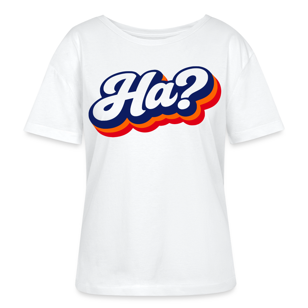 Ha? Design – Rundhals Frauen Bio-T-Shirt - Weiß