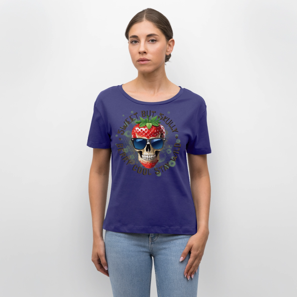 Strawberry Skull Design – Rundhals Frauen Bio-T-Shirt - Dämmerung