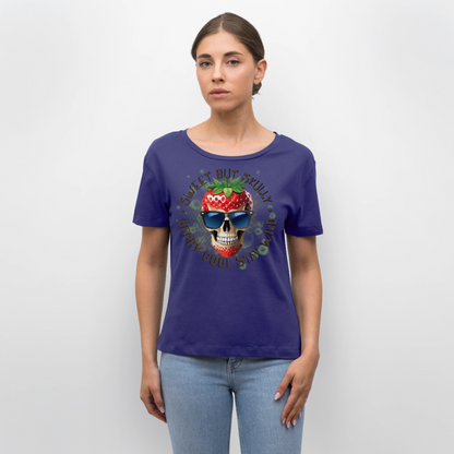 Strawberry Skull Design – Rundhals Frauen Bio-T-Shirt - Dämmerung
