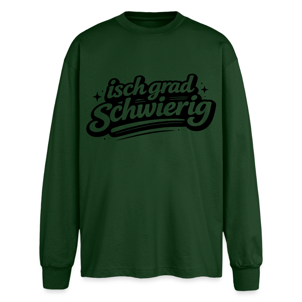 isch grad schwierig Design – Oversized Langarmshirt - Flaschengrün