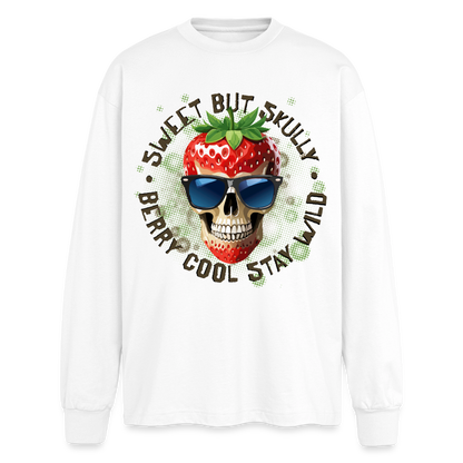Strawberry Skull Design – Oversized Langarmshirt - Weiß