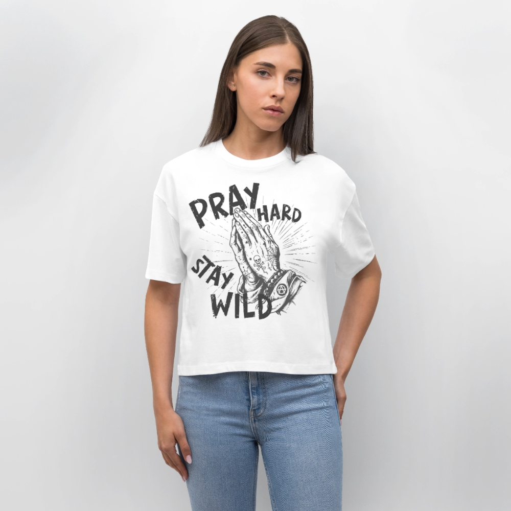 Play Hard Design – Frauen Boxy Bio-T-Shirt - Weiß