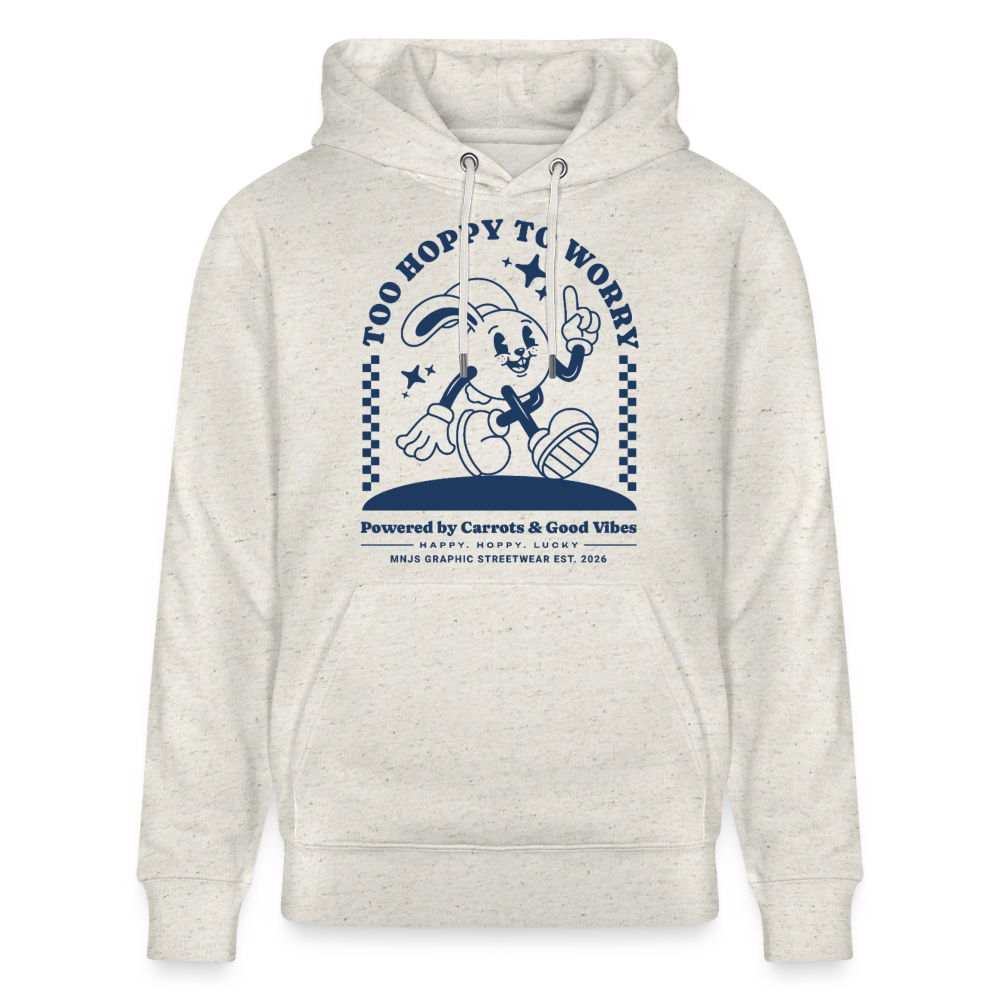 Too Hoppy Too Worry Design – Unisex Bio-Hoodie - Beige meliert