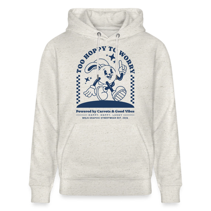 Too Hoppy Too Worry Design – Unisex Bio-Hoodie - Beige meliert