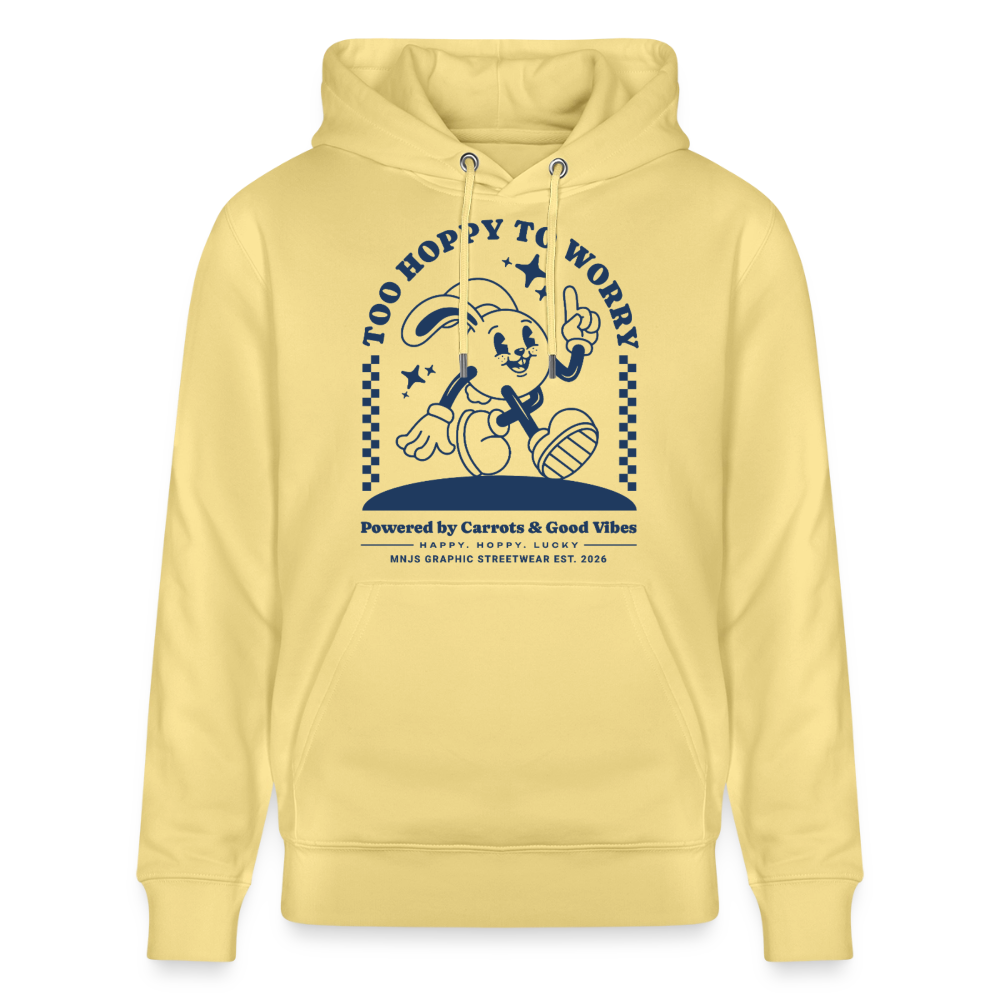 Too Hoppy Too Worry Design – Unisex Bio-Hoodie - Gelb Viva 