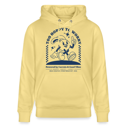Too Hoppy Too Worry Design – Unisex Bio-Hoodie - Gelb Viva 