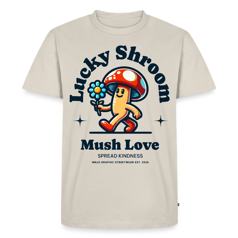 Lucky Shroom Design – Männer Premium T-Shirt - Beige