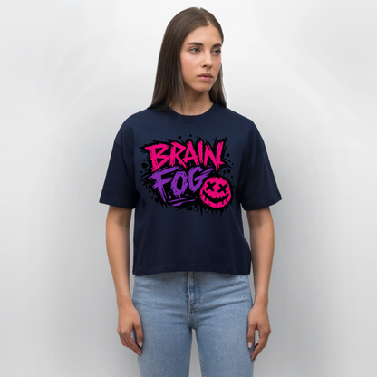 Brain Fog Design – Frauen Boxy Bio-T-Shirt - Navy