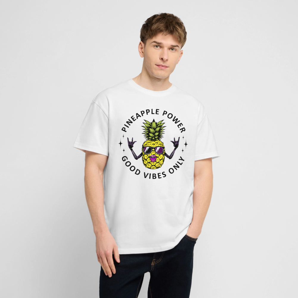 Pineapple Power Design – Oversized Unisex Bio T-Shirt - Weiß