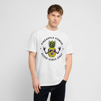 Pineapple Power Design – Oversized Unisex Bio T-Shirt - Weiß