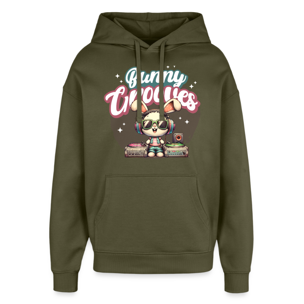 Bunny Grooves Design – Oversized Unisex Hoodie - Khaki