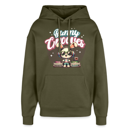 Bunny Grooves Design – Oversized Unisex Hoodie - Khaki