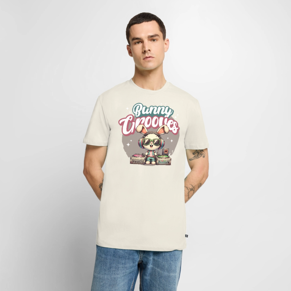 Bunny Grooves Design – Männer Premium T-Shirt - Naturweiß