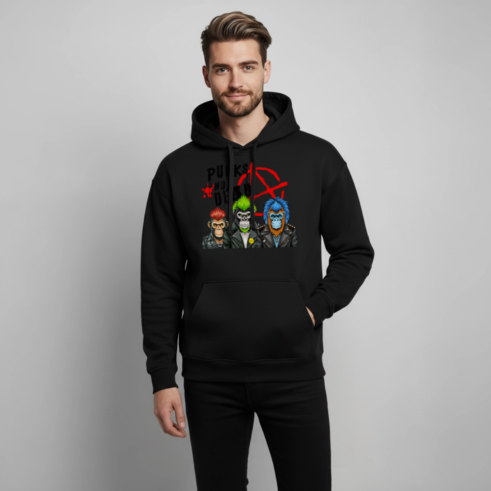Punks Not Dead Design – Oversized Unisex Hoodie - Schwarz
