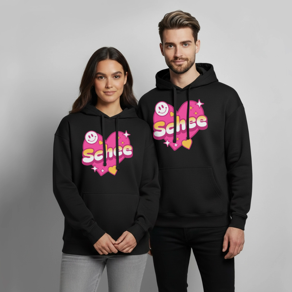 Schnee Design – Oversized Unisex Hoodie - Schwarz