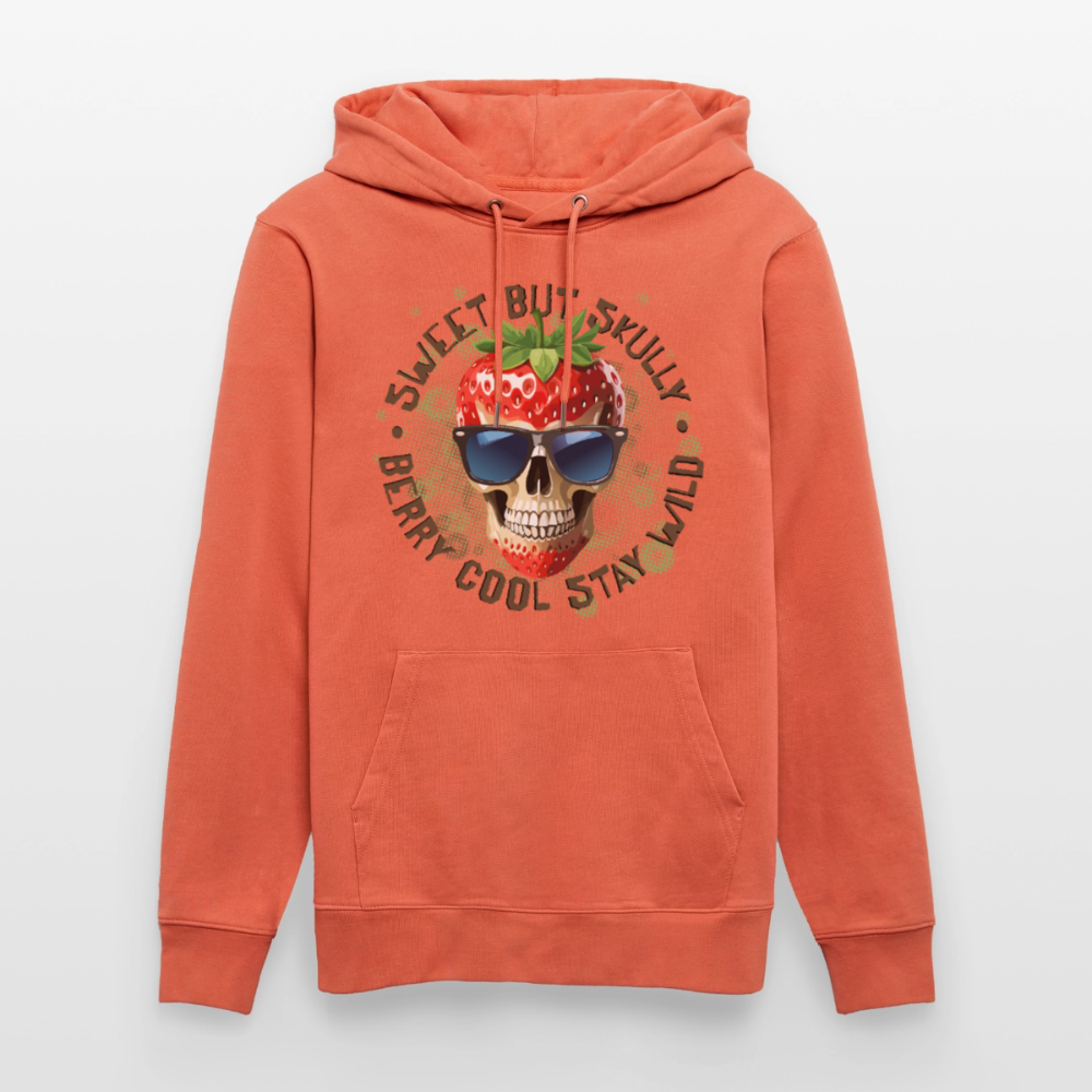 Strawberry Skull Design – Unisex Bio-Hoodie - Hellrot