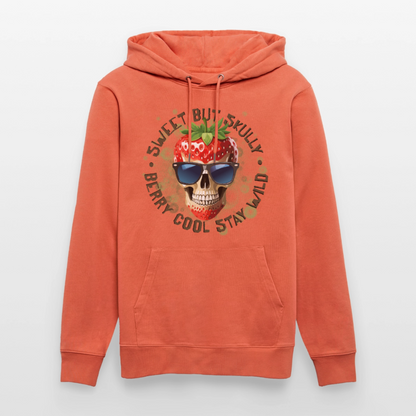 Strawberry Skull Design – Unisex Bio-Hoodie - Hellrot