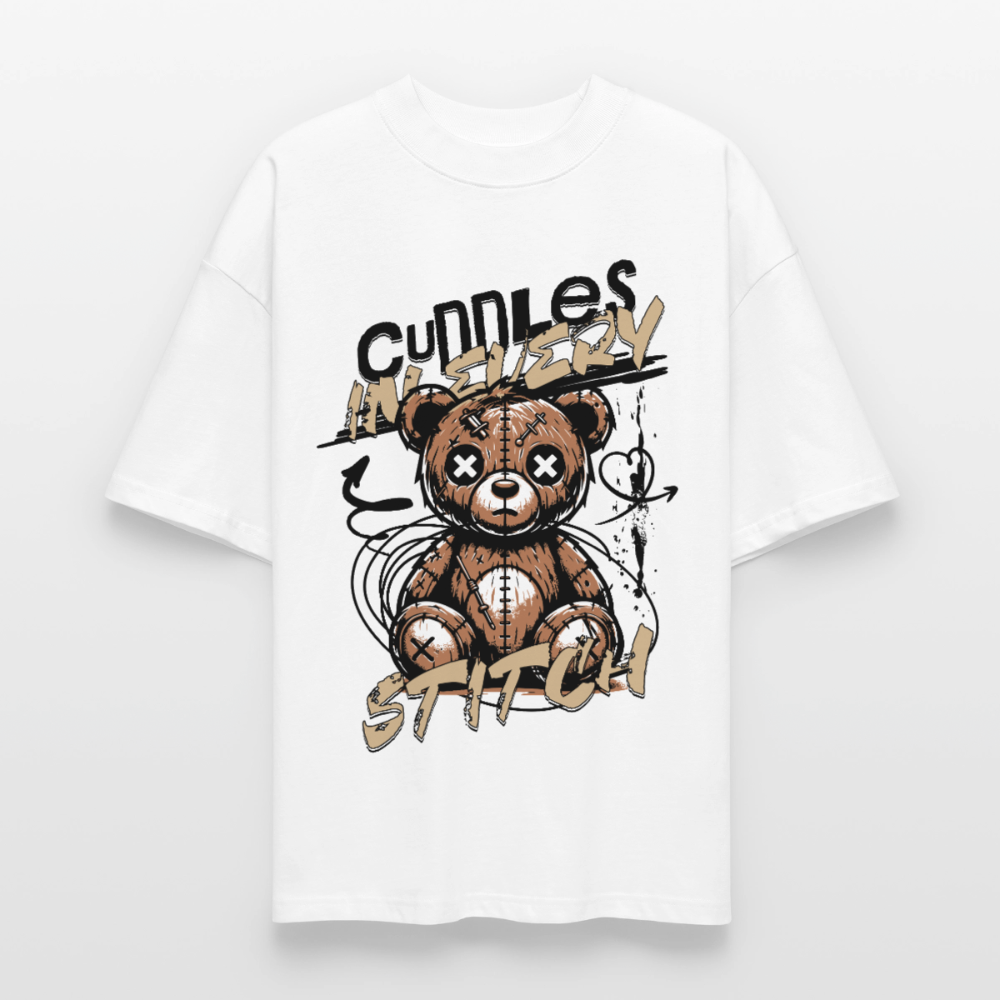 Bear Design – Oversized Unisex Bio T-Shirt - Weiß