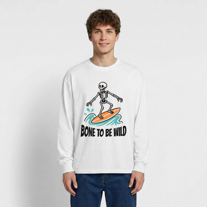 Bone to be Wild – Oversized Langarmshirt - Weiß