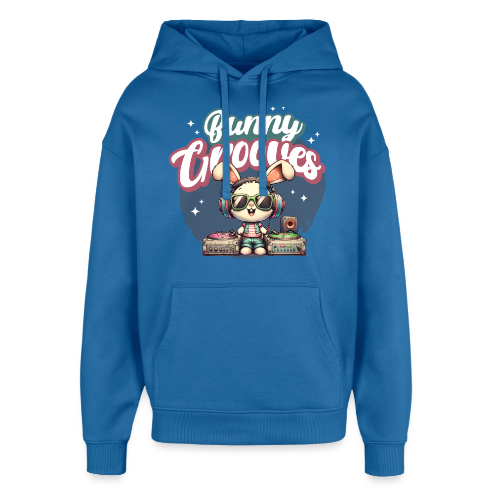 Bunny Grooves Design – Oversized Unisex Hoodie - Achtsames Blau