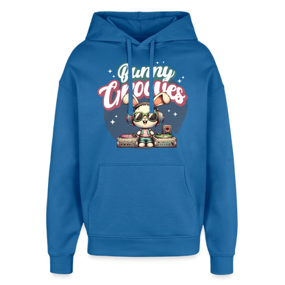 Bunny Grooves Design – Oversized Unisex Hoodie - Achtsames Blau