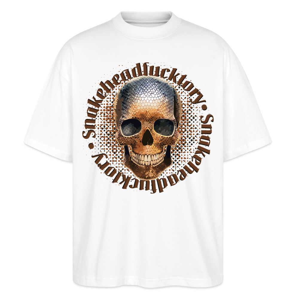 Snake Skull Design – Oversized Unisex Bio T-Shirt - Weiß