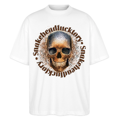 Snake Skull Design – Oversized Unisex Bio T-Shirt - Weiß