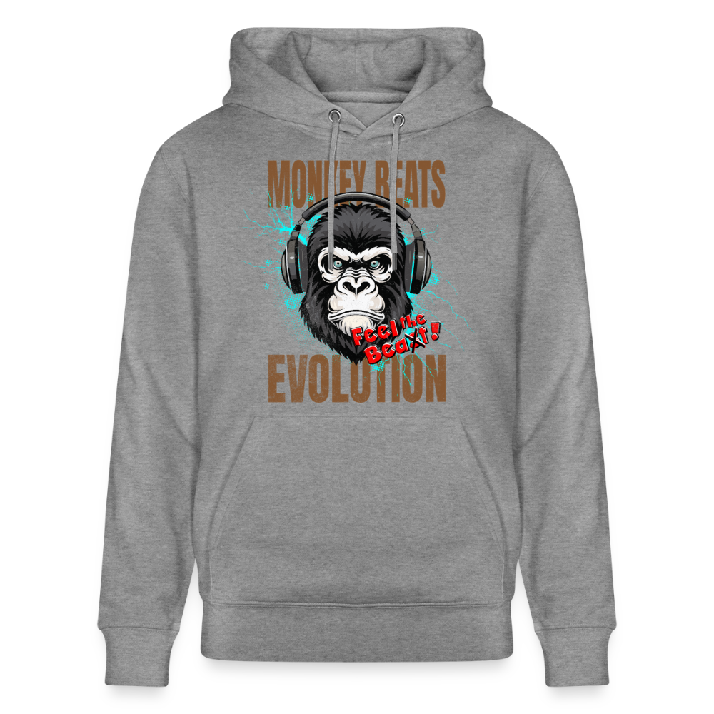 Monkey Beats Design – Unisex Bio-Hoodie - Hellgrau marmoriert