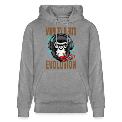Monkey Beats Design – Unisex Bio-Hoodie - Hellgrau marmoriert