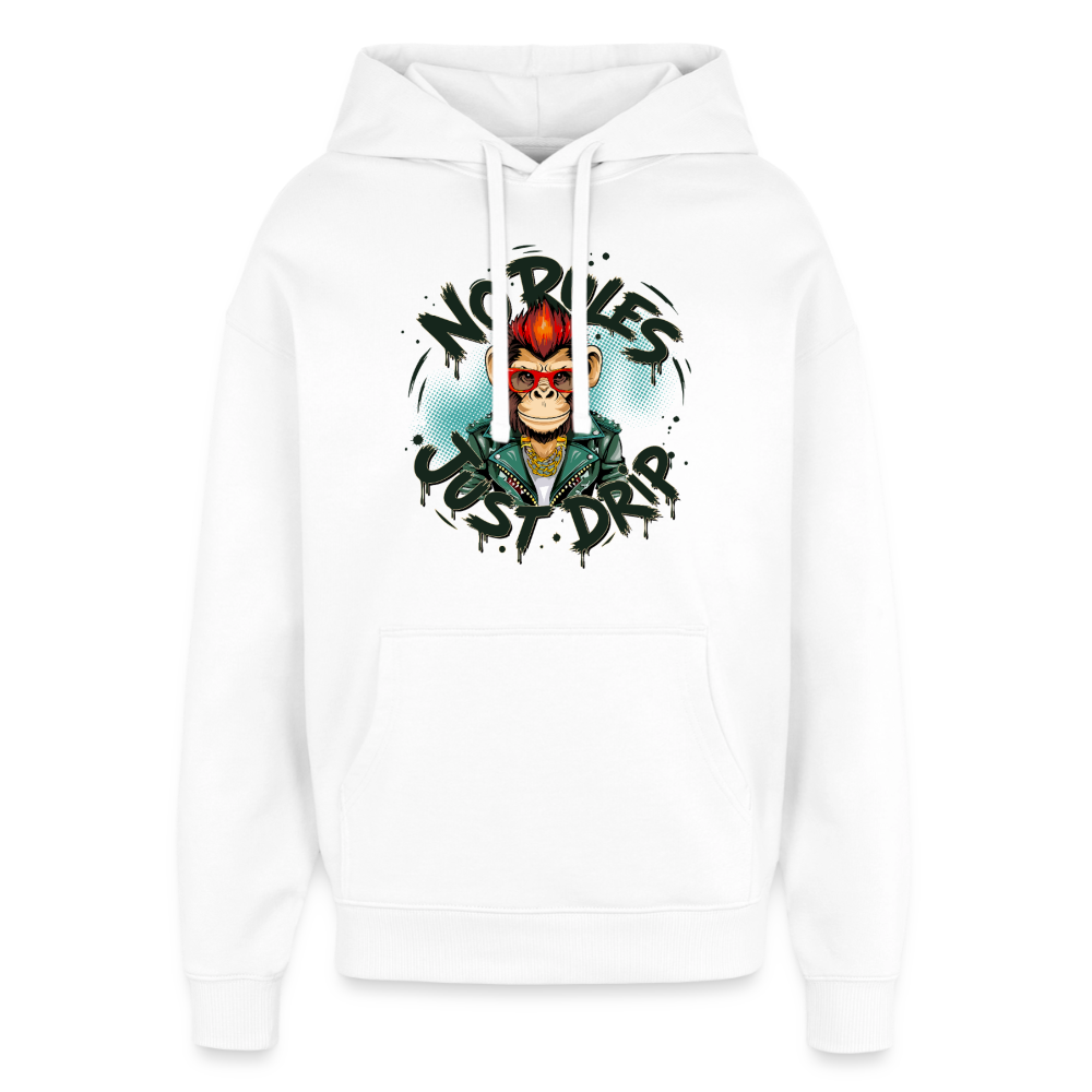 Monkey No Rules Design – Oversized Unisex Hoodie - Weiß
