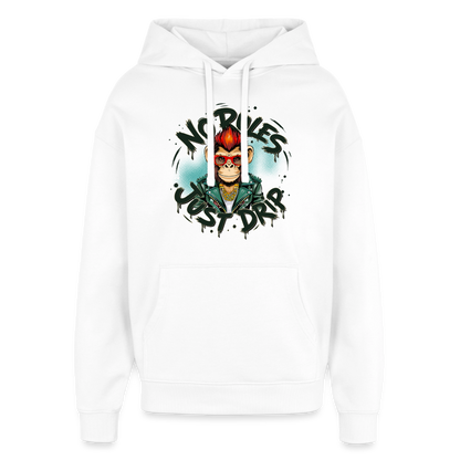 Monkey No Rules Design – Oversized Unisex Hoodie - Weiß