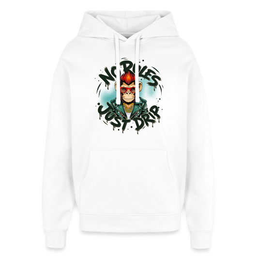 Monkey No Rules Design – Oversized Unisex Hoodie - Weiß