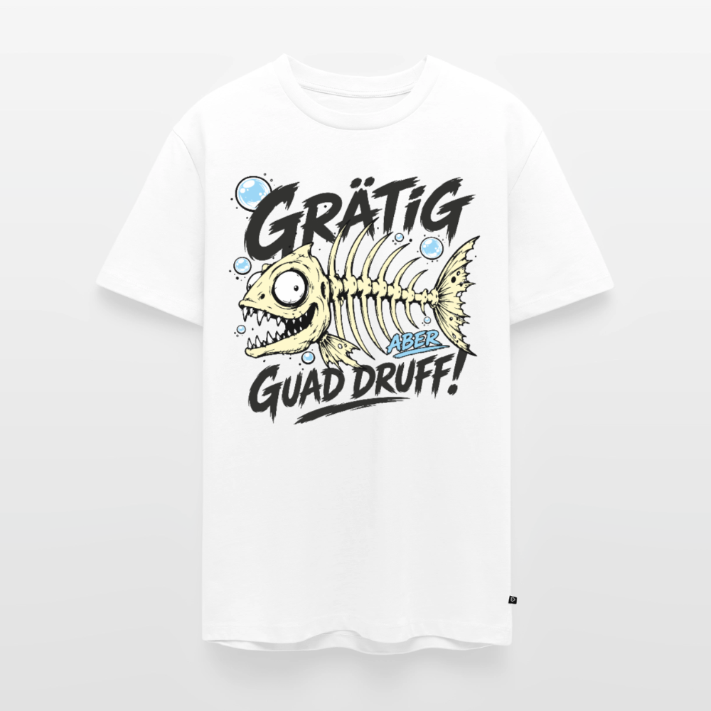 Fischskelett Grätig Design – Männer Premium T-Shirt - Weiß