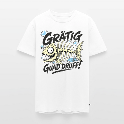 Fischskelett Grätig Design – Männer Premium T-Shirt - Weiß