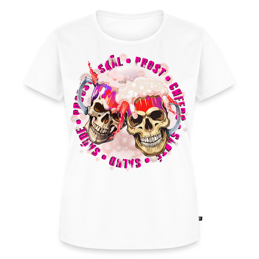 Party Skull Design Pink – Frauen Premium T-Shirt - Weiß