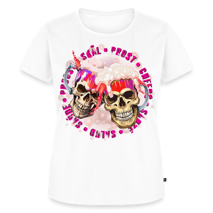 Party Skull Design Pink – Frauen Premium T-Shirt - Weiß