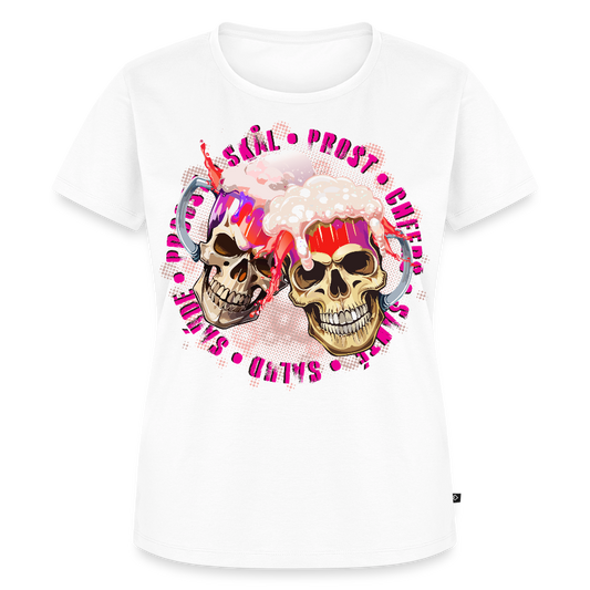Party Skull Design Pink – Frauen Premium T-Shirt - Weiß