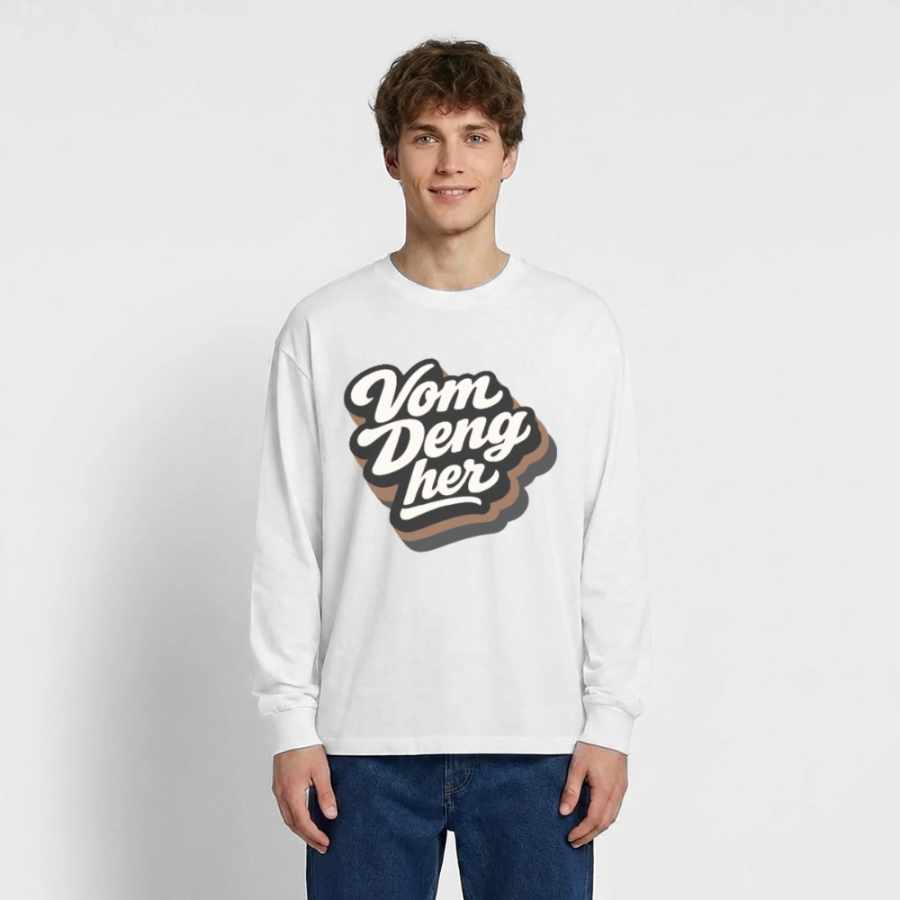 Vom Deng her Design – Oversized Langarmshirt - Weiß