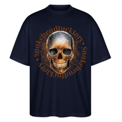 Snake Skull Design – Oversized Unisex Bio T-Shirt - Navy