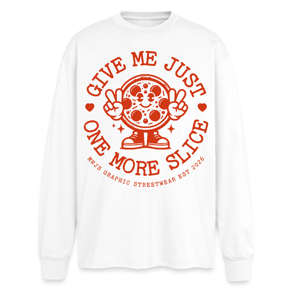 Pizza Design – Oversized Langarmshirt - Weiß
