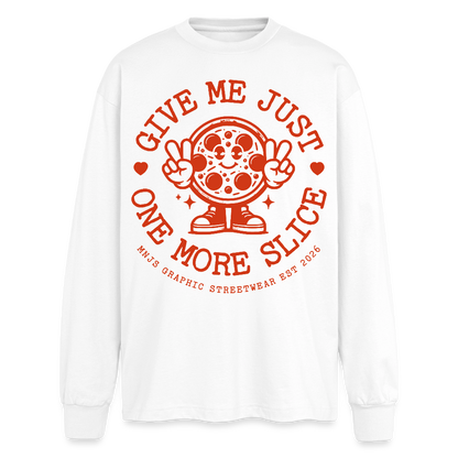 Pizza Design – Oversized Langarmshirt - Weiß